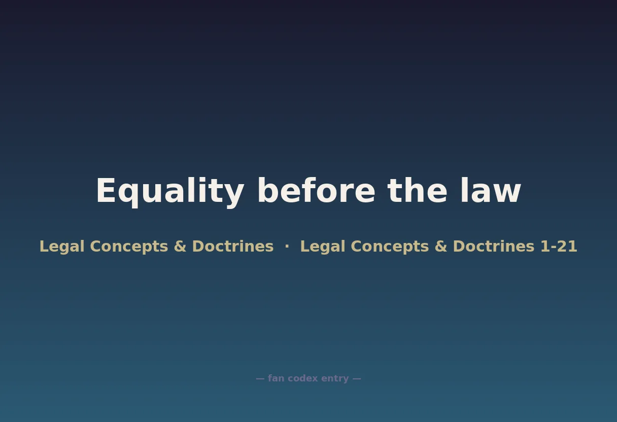 Equality before the law